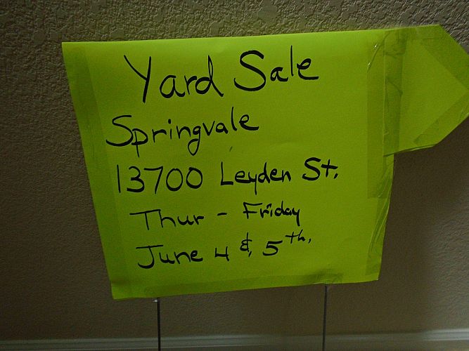 Sale at 13700 Leyden St Thornton Springvale Thur 6/4-Fri. 6/5 photo