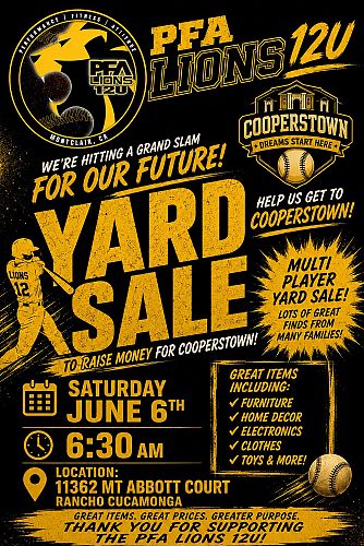 PFA Baseball Team yard sale photo