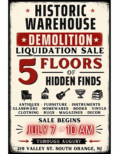 Warehouse Demolition Sale – 5 Floors of Antiques, Furniture, Records & More! photo