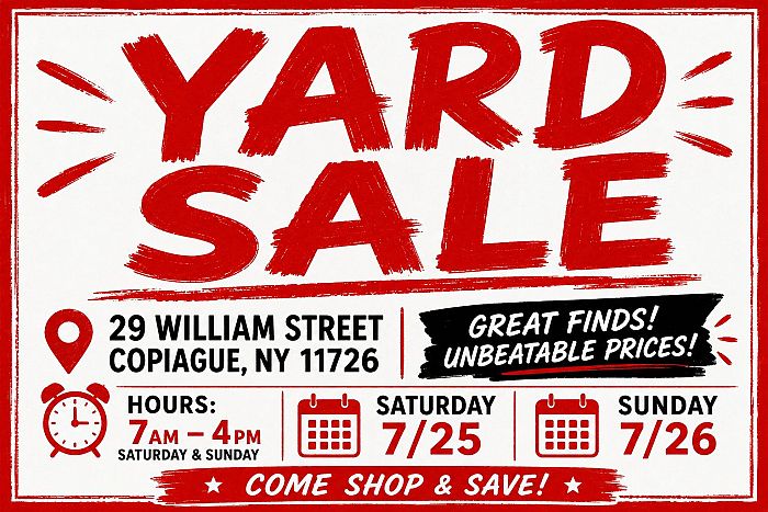 MEGA YARD SALE MANY ITEMS $1!! cover